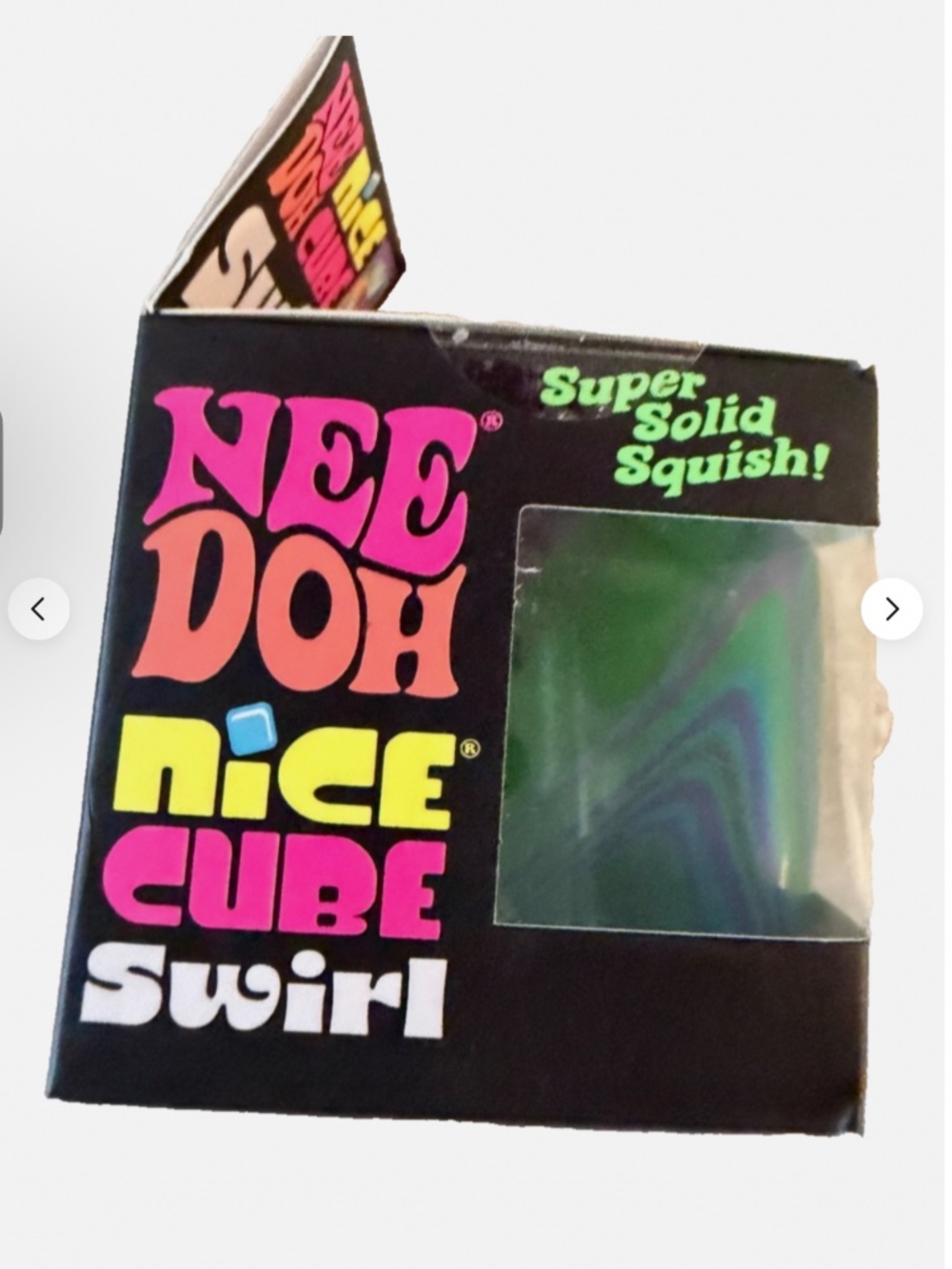 NeeDoh Nice Cube Swirl Stress Toy - Green/Purple/Teal